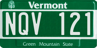 VT license plate NQV121