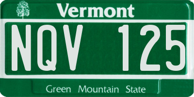 VT license plate NQV125