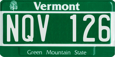 VT license plate NQV126