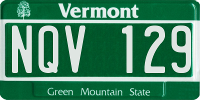 VT license plate NQV129