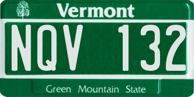 VT license plate NQV132