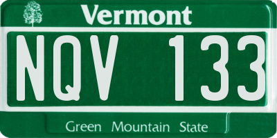 VT license plate NQV133