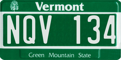 VT license plate NQV134