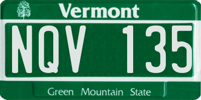 VT license plate NQV135
