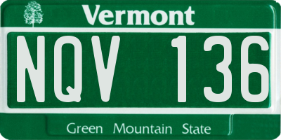 VT license plate NQV136