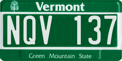 VT license plate NQV137