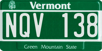 VT license plate NQV138