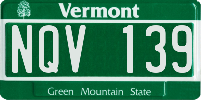VT license plate NQV139