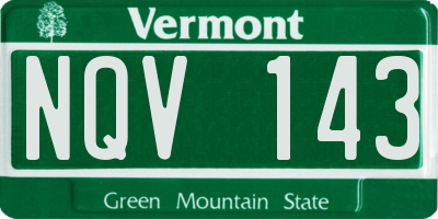 VT license plate NQV143