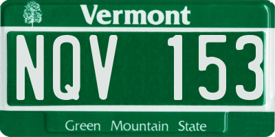 VT license plate NQV153