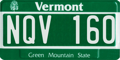 VT license plate NQV160