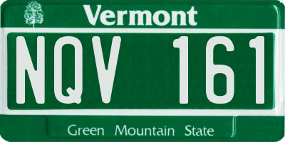 VT license plate NQV161
