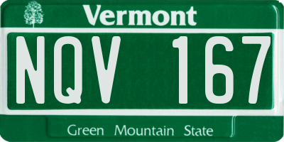 VT license plate NQV167