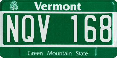 VT license plate NQV168