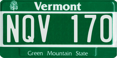 VT license plate NQV170