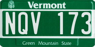 VT license plate NQV173
