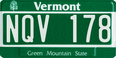 VT license plate NQV178