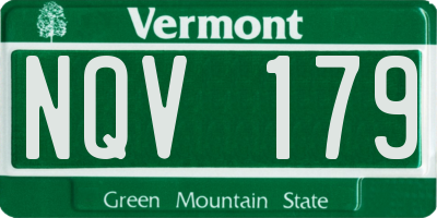 VT license plate NQV179