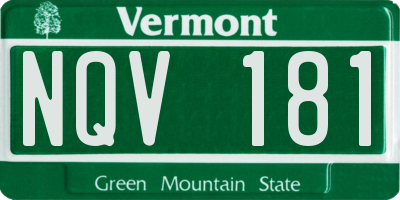 VT license plate NQV181