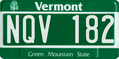 VT license plate NQV182