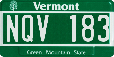 VT license plate NQV183