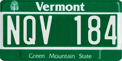 VT license plate NQV184