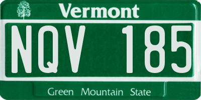 VT license plate NQV185