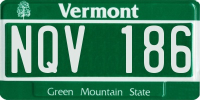 VT license plate NQV186
