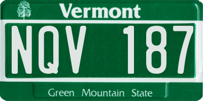 VT license plate NQV187