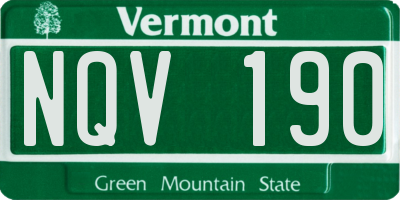 VT license plate NQV190