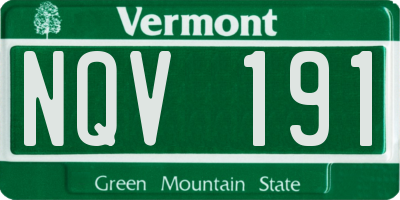 VT license plate NQV191