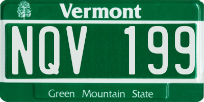 VT license plate NQV199