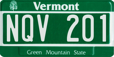 VT license plate NQV201