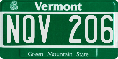 VT license plate NQV206