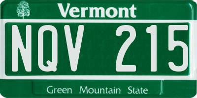VT license plate NQV215