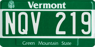VT license plate NQV219