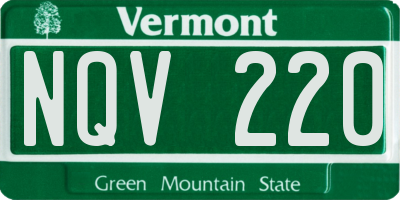 VT license plate NQV220