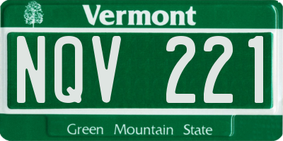 VT license plate NQV221