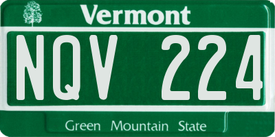 VT license plate NQV224