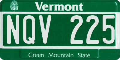 VT license plate NQV225