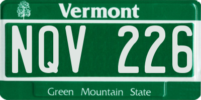 VT license plate NQV226