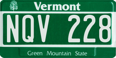 VT license plate NQV228
