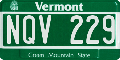 VT license plate NQV229