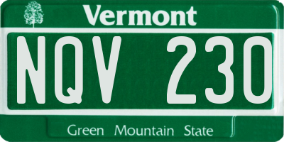 VT license plate NQV230