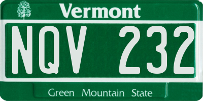 VT license plate NQV232