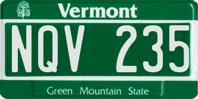 VT license plate NQV235