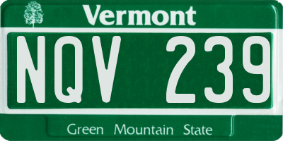 VT license plate NQV239