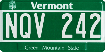 VT license plate NQV242
