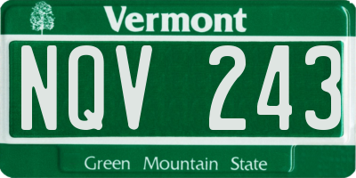 VT license plate NQV243