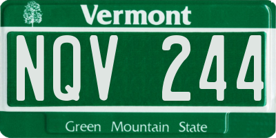 VT license plate NQV244